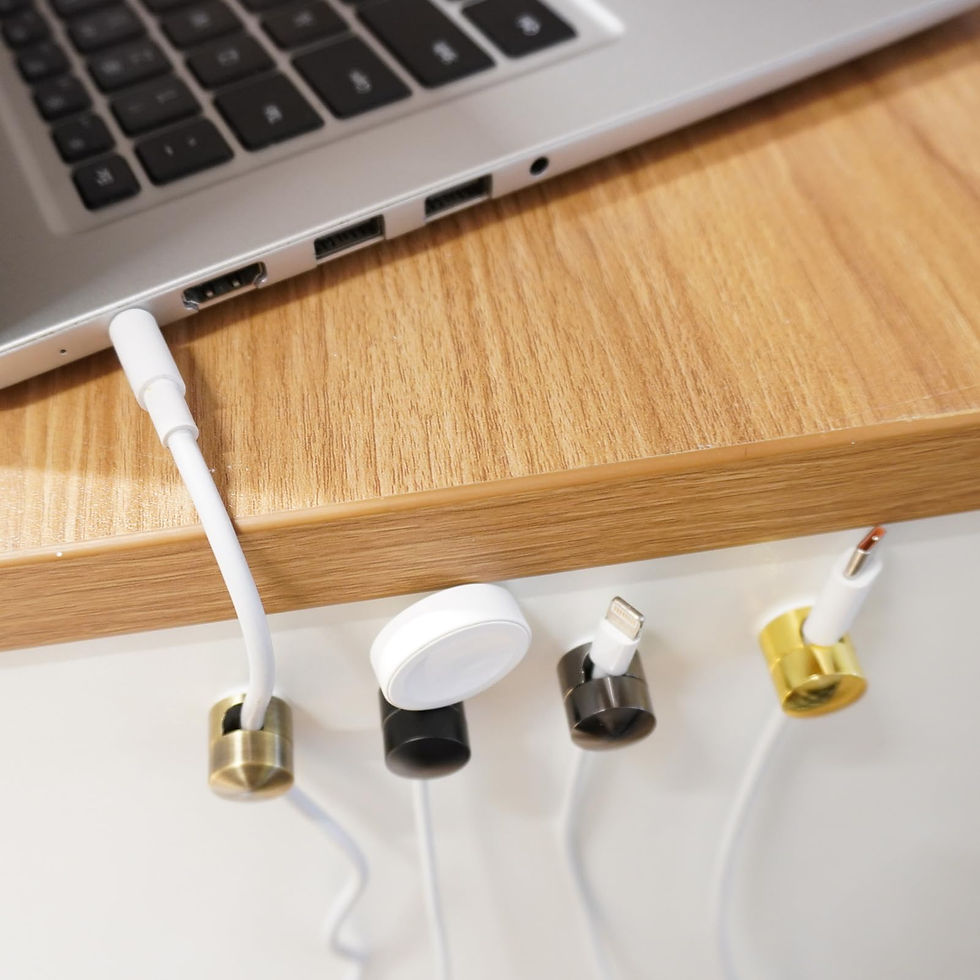Thumbnail: Cord Anchors for Desk Organization, Multi-Function Cable Holders, Modern Bronze