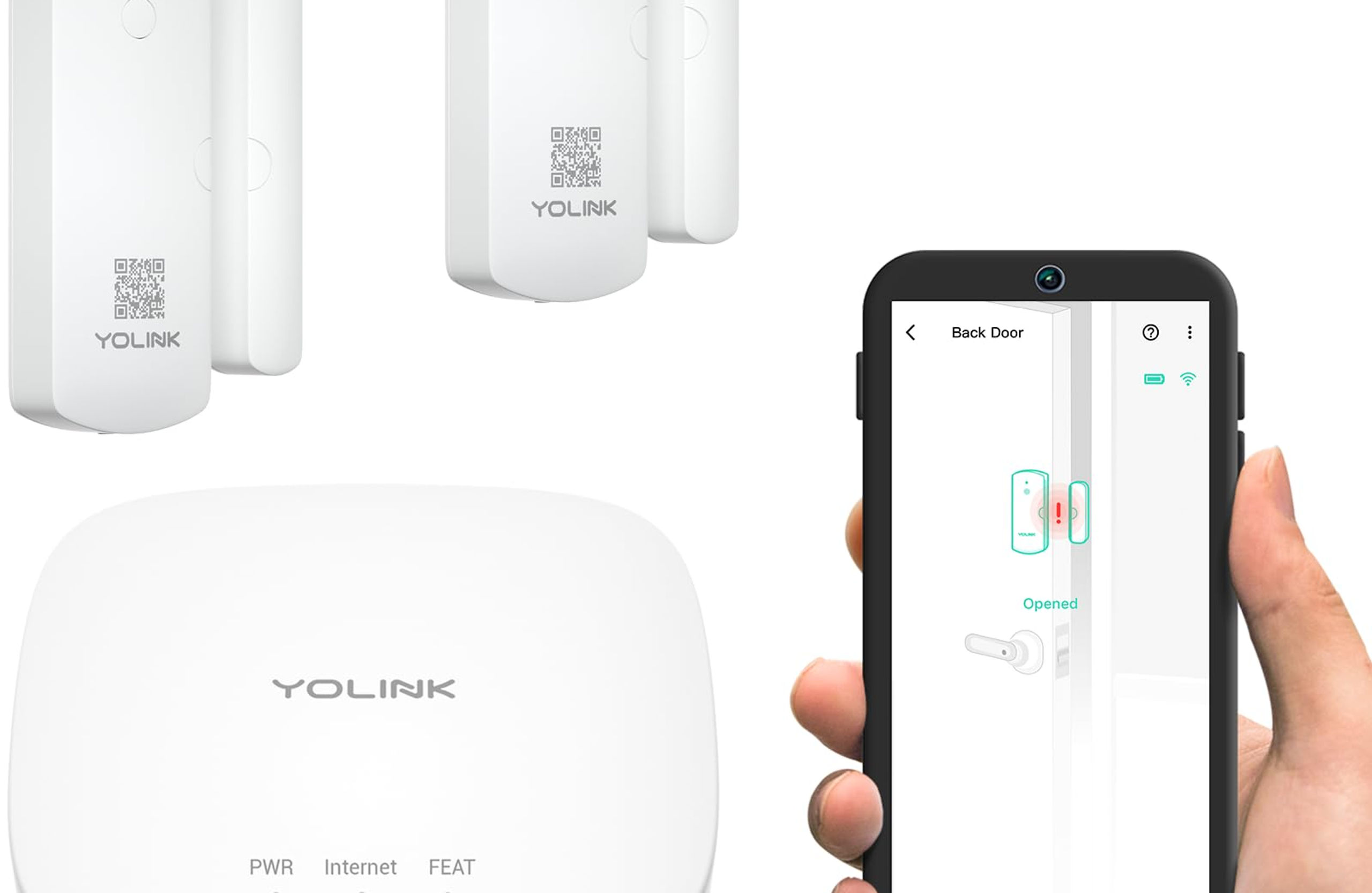 YoLinK LoRa Door Sensor Starter Kit: Open-Air Smart 1/4 Mile Door App alerts,