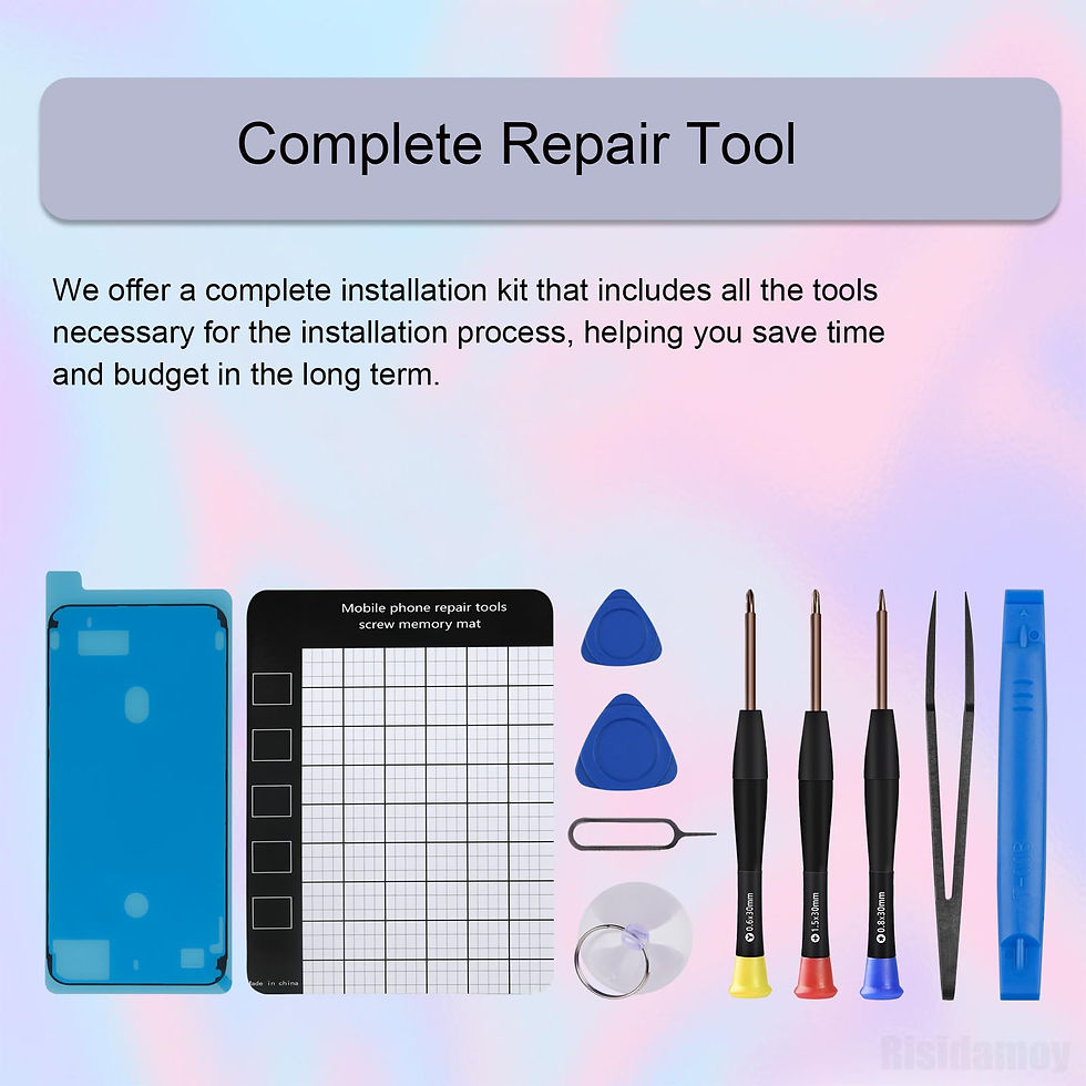 Thumbnail: iPhone 14 PRO MAX Metal Bracket Replacement, Full Set with Fix Tool, Black