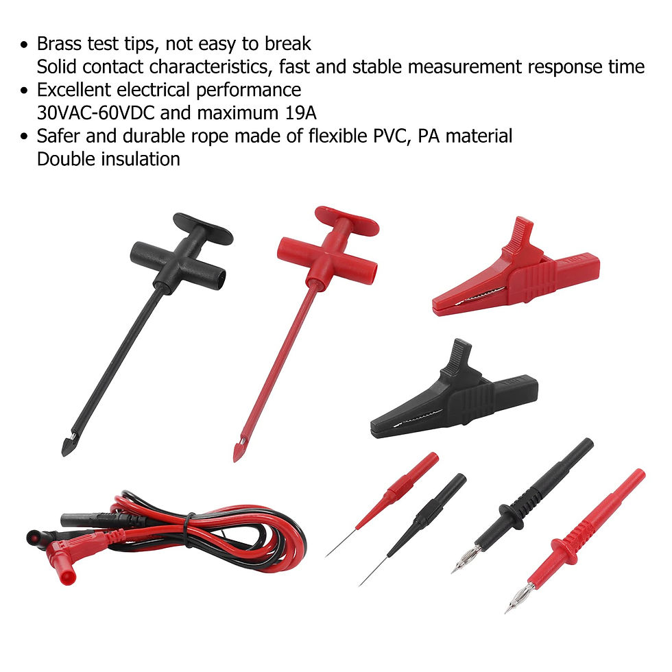 Thumbnail: Banana Test Lead Kit, Eectrical Clips Probe Crocodile Clip Puncture Wire