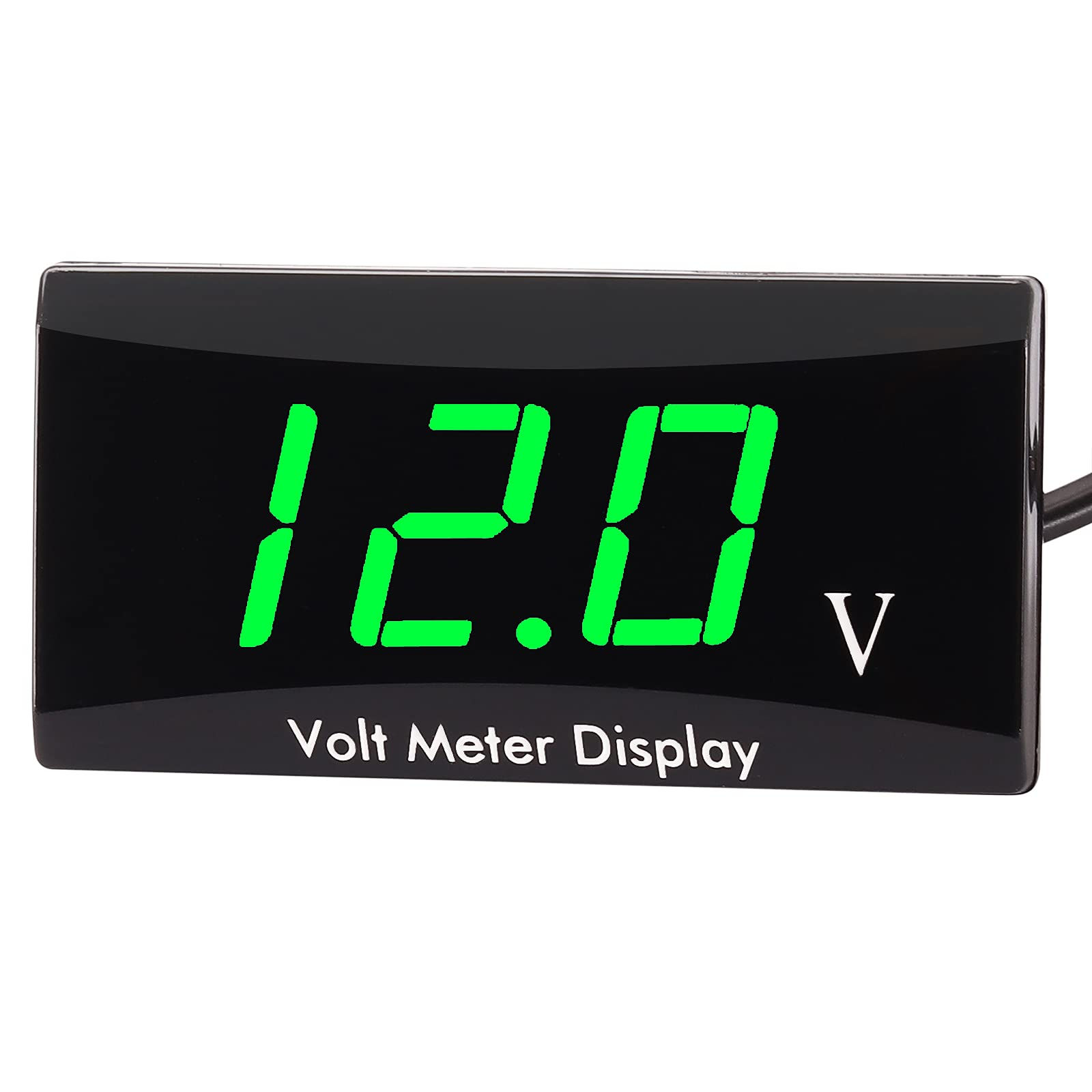 Kinstecks Motorcycle DC 12V Voltmeter Gauge, Digital LED Display, Green