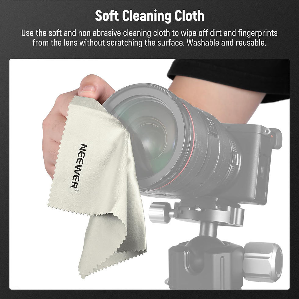 Thumbnail: NEEWER 55mm Lens Cap Kit, 2 Pack with Anti-Loss Strap & Cleaning Cloth