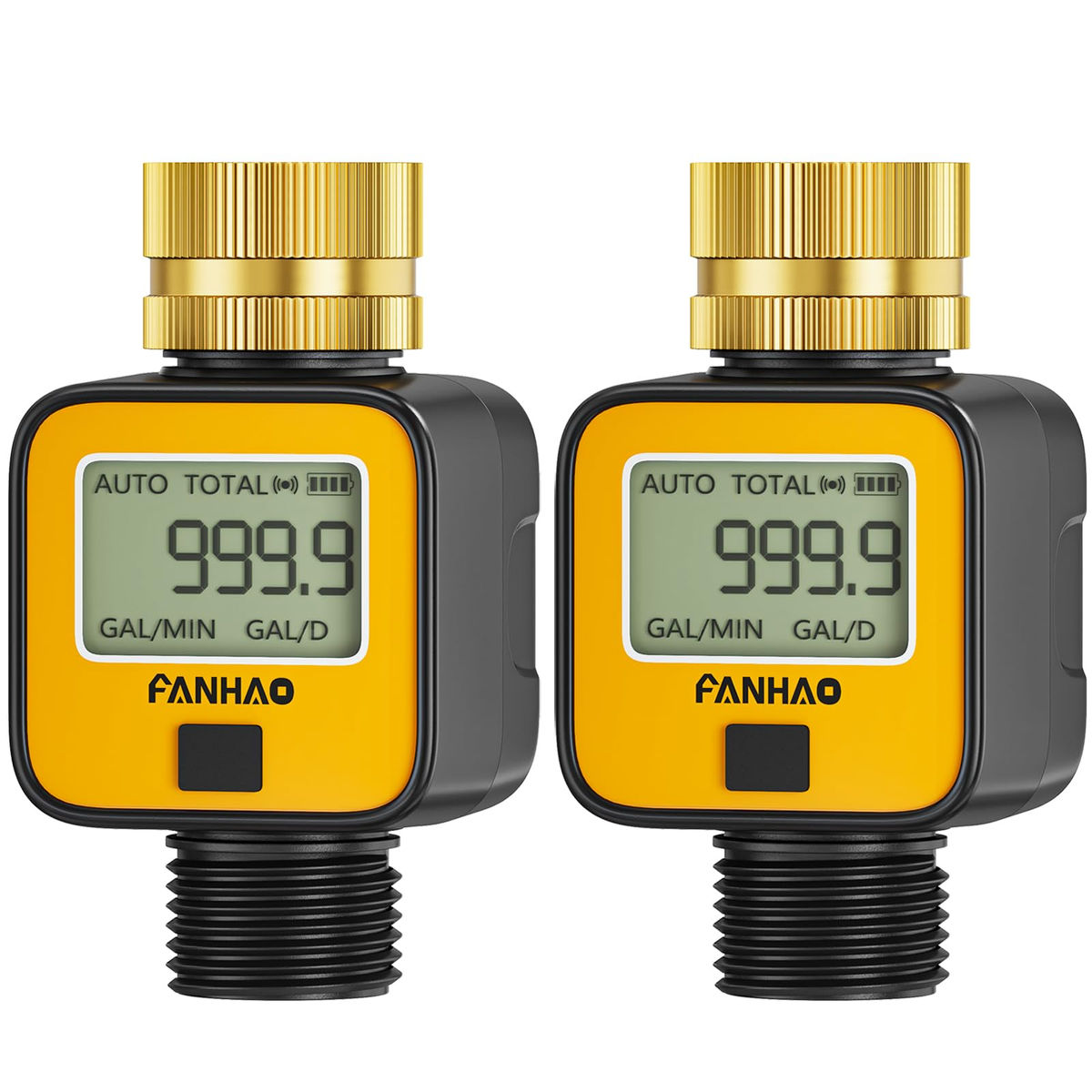 FANHAO Water Flow with Brass Thread, and 2 Pack Meter Flow Rate, Accuracy