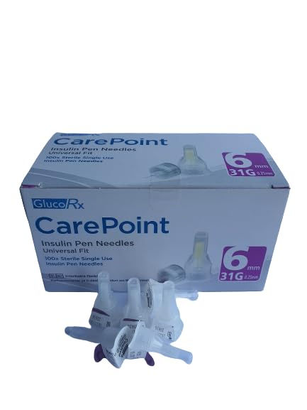 Thumbnail: Carepoint Diabetic Insulin Pen Tips 31G x 6mm, 100 Pcs, Free Travel Bag