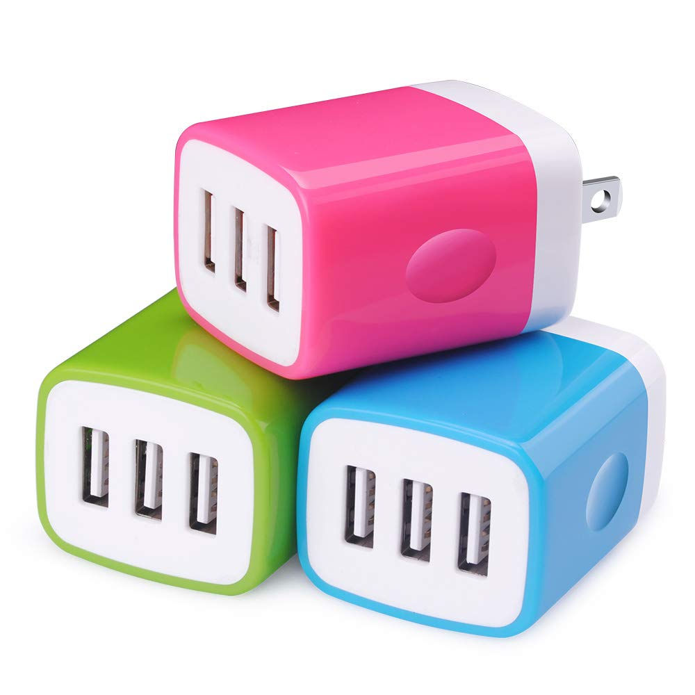 Wall Charger Adapter, 3-Pack USB C 3.1A, Travel Plug for iPhone, Samsung