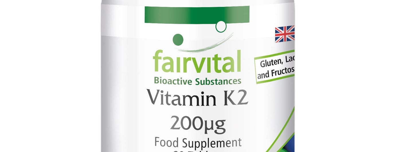 Fairvital Vitamin K2 MK-7, 200�g, Natural, Vegan, 60 Tablets