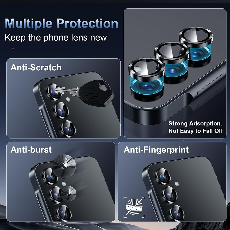 Thumbnail: AFARER Lens Protector for Samsung Galaxy S24 FE, Tempered Glass, Black