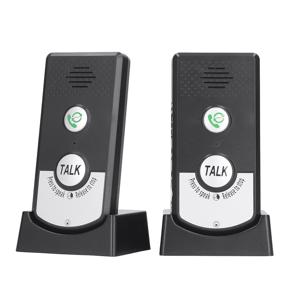 2-Way Intercom Doorbell System Long Range Caregiver Pager Black