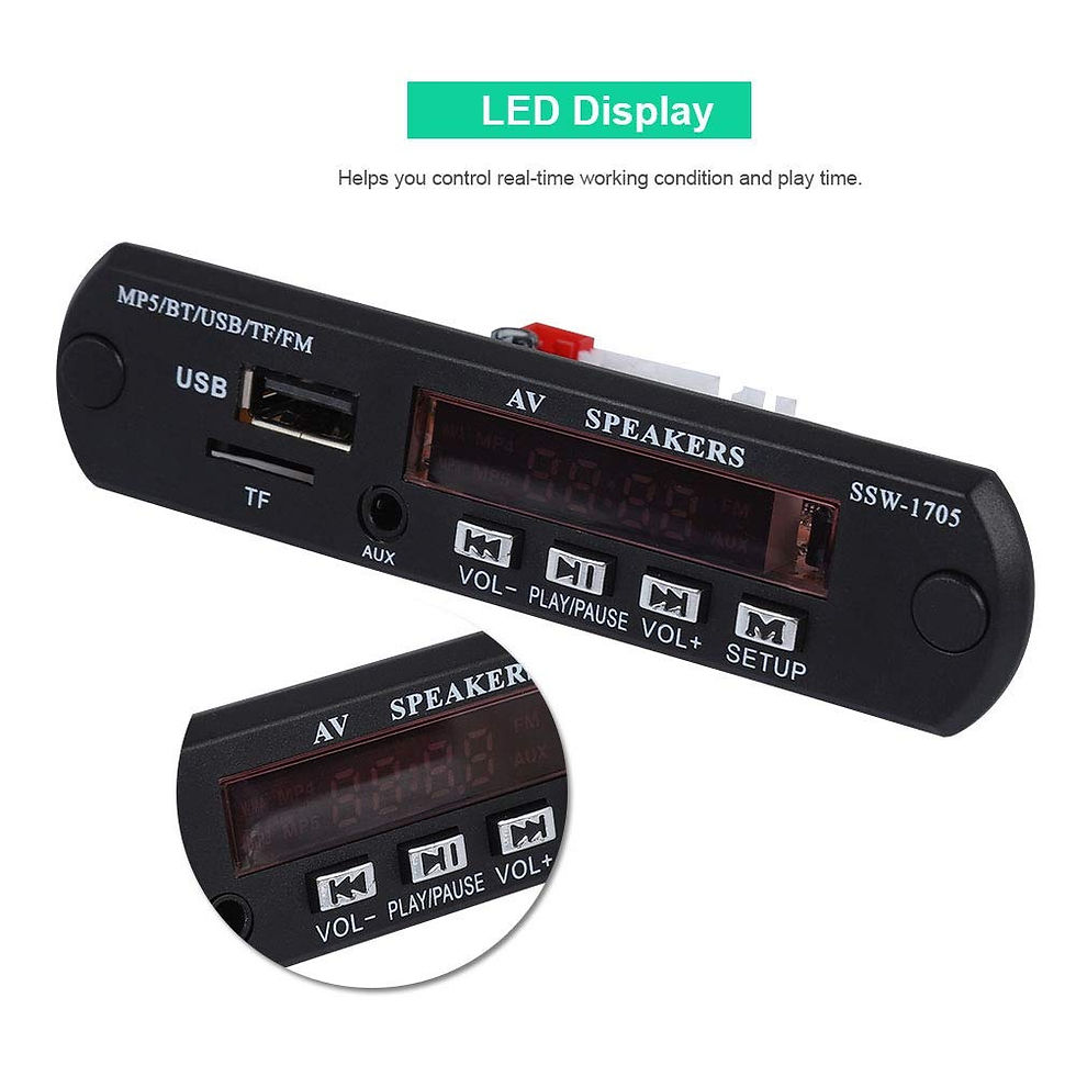 Thumbnail: MP5 Player * HD Stereo Audio 1280 720 Bluetooth Player with Control Support