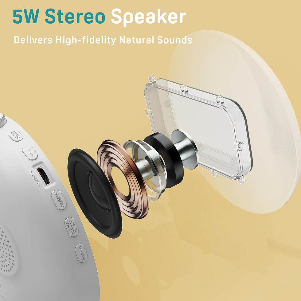 Thumbnail: JALL Sunrise Clock Noise Sound with Sounds, Alarm Machine 22 White Bluetooth