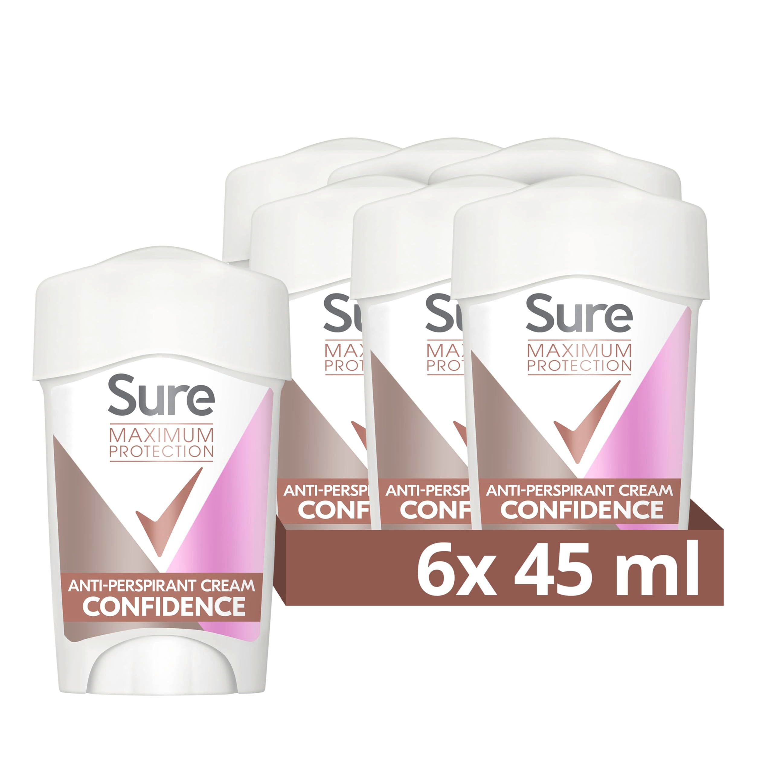 Sure Women Maximum Protection Deodorant, 6 Pack, 45ml Sticks