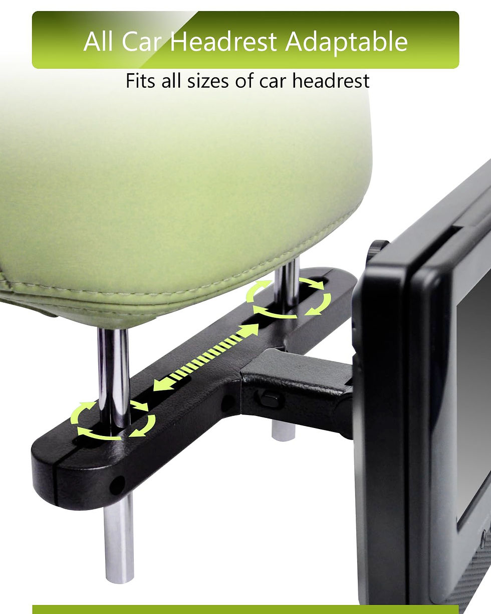 Thumbnail: Car Headrest Mount Holders for Dual DVD Player, Seat Brackets, 1 Set