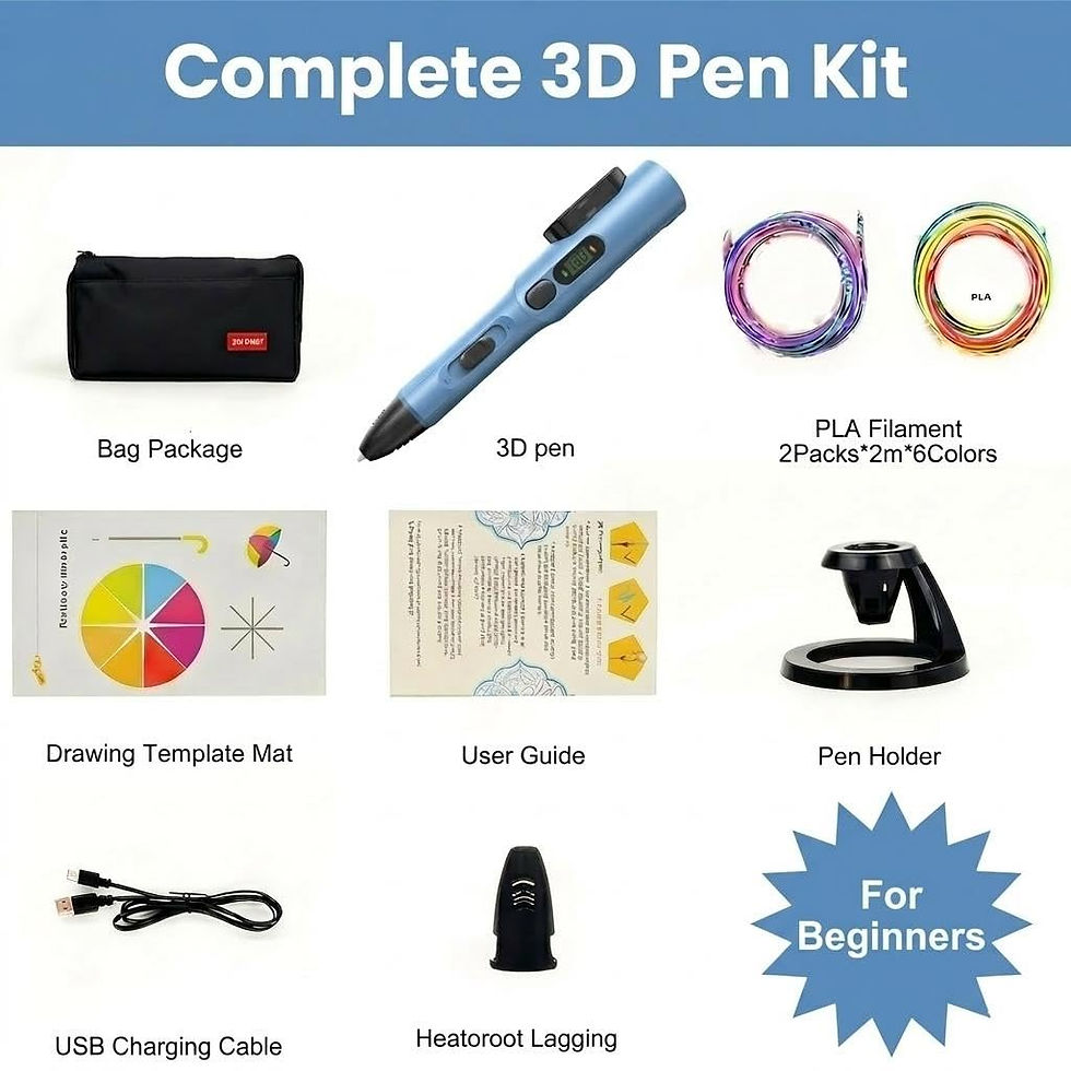 Thumbnail: 3D Pen Kit, with Adjustable Speed, Printing Printer Projects,Blue PLA/ABS