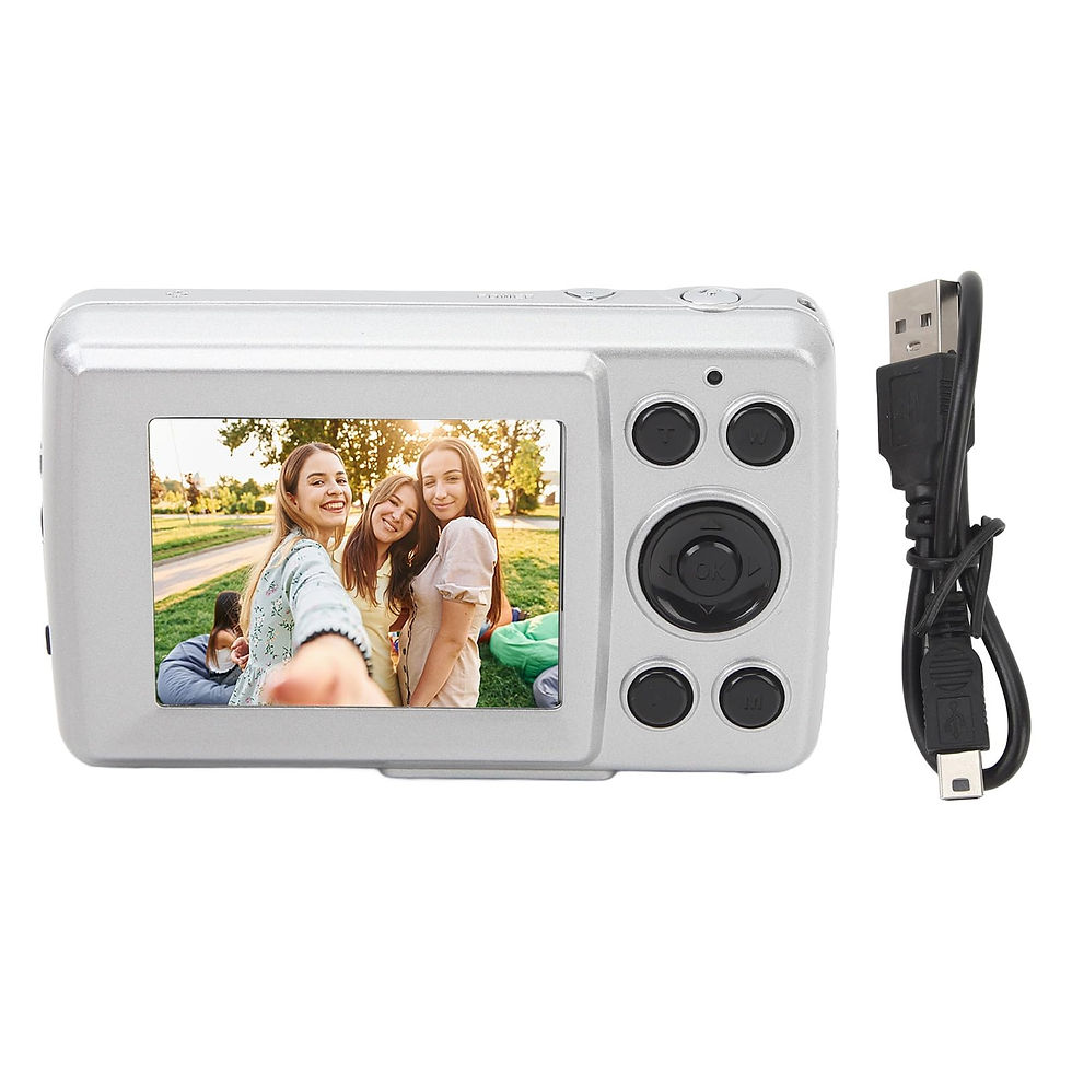 Thumbnail: FHD 1080P Digital Camera for Kids, 16MP, 16X Zoom, Vlogging Mini Camera, Silver