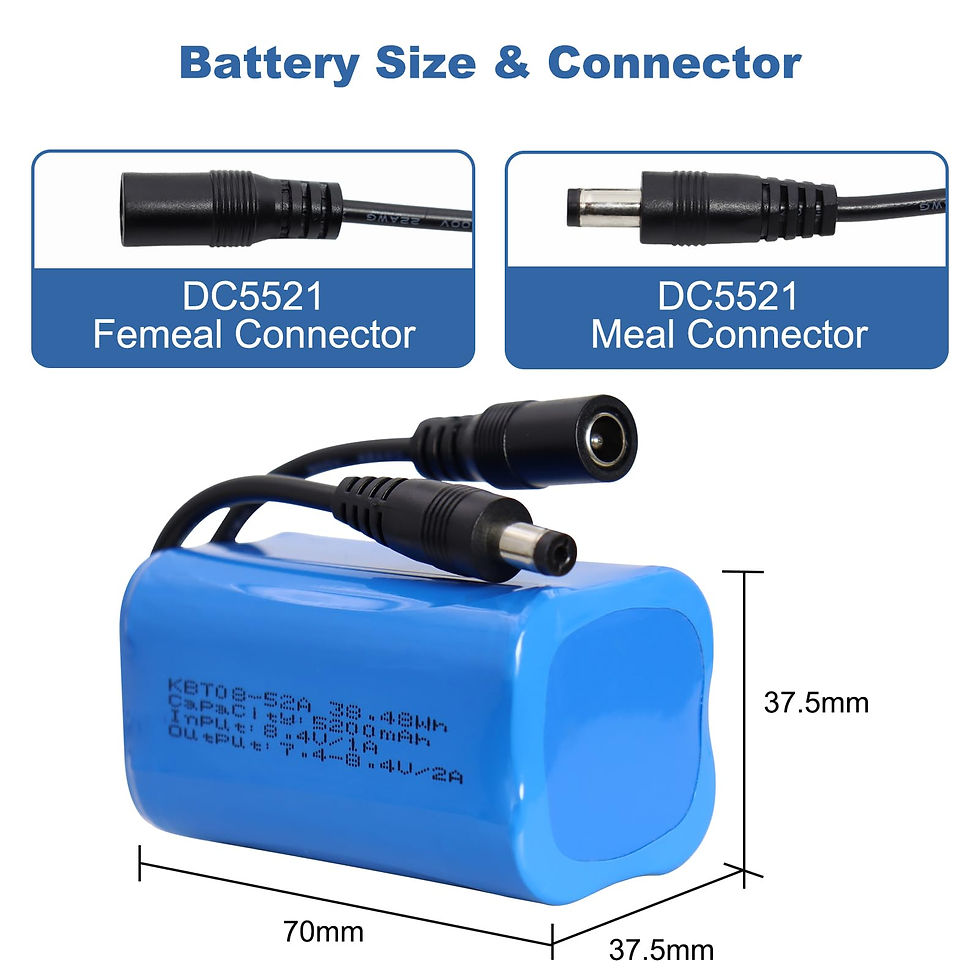 Thumbnail: KBT 7.4V 5200mAh Li-ion Rechargeable Battery, with Charger for RC Cars, Boats
