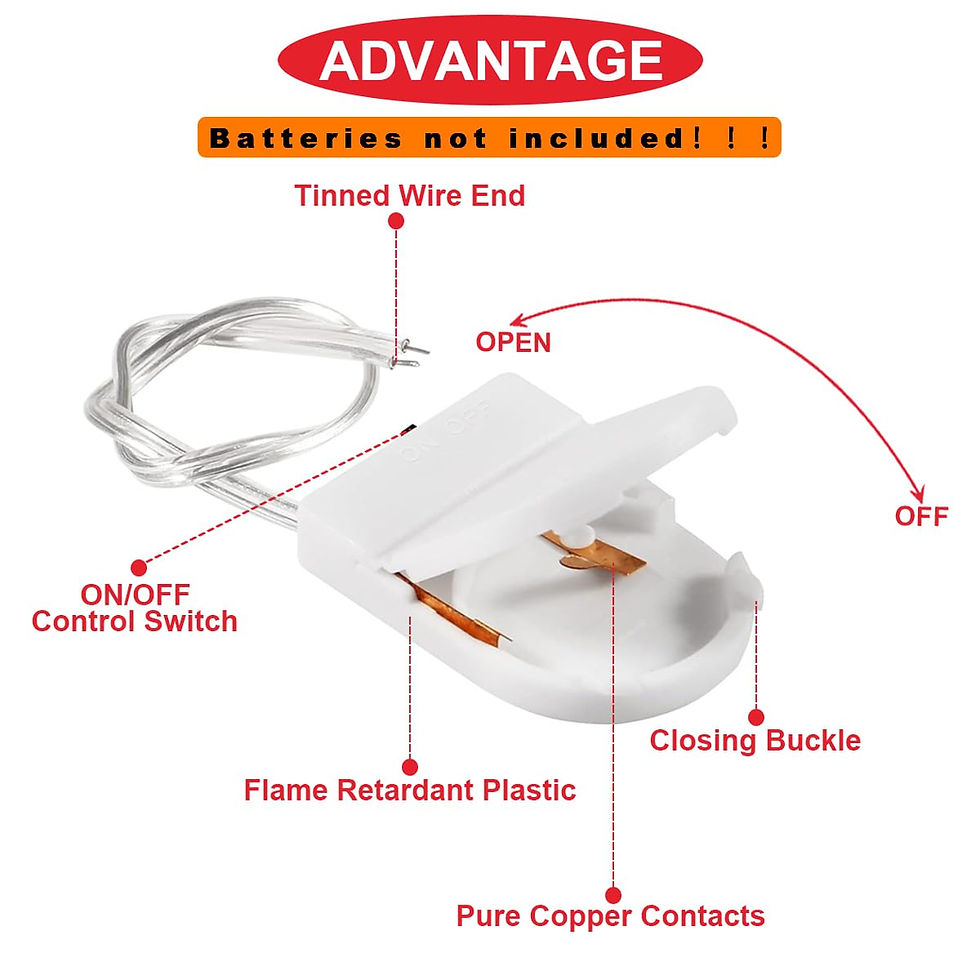 Thumbnail: 12Pcs CR2032 Battery Holder, Coin Cell with Switch, for DIY Electronics