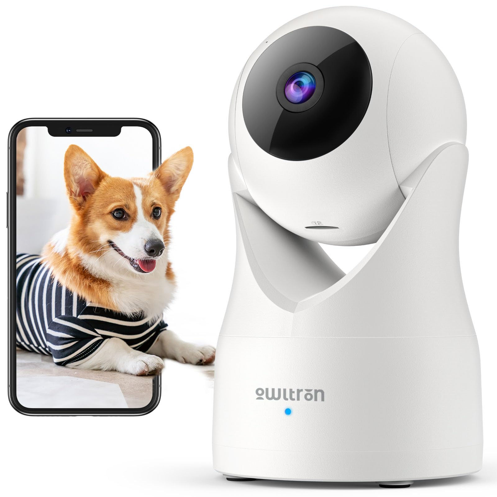 owltron Security for with Detection, WiFi Indoor Camera 2K, White for with