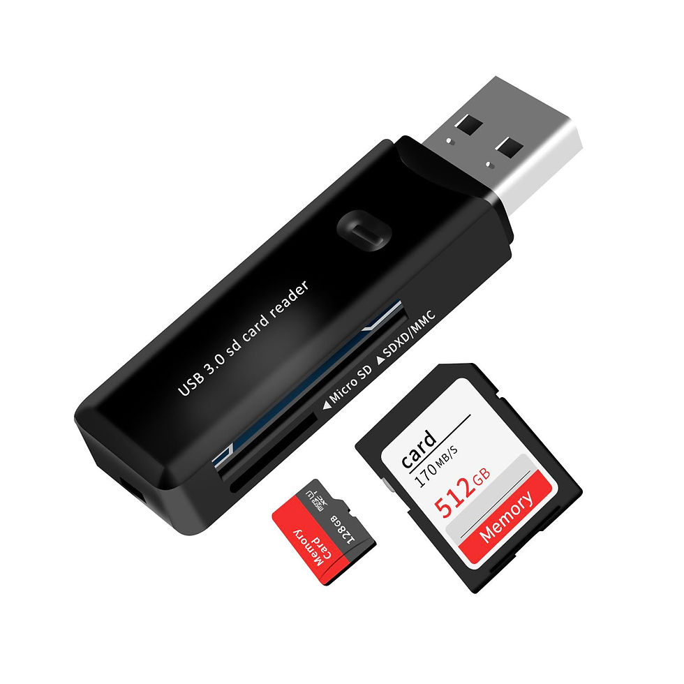 Thumbnail: USB 3.0 SD Card Reader, Supports SD, MicroSD, MMC, UHS-I, USB 3.0, Black