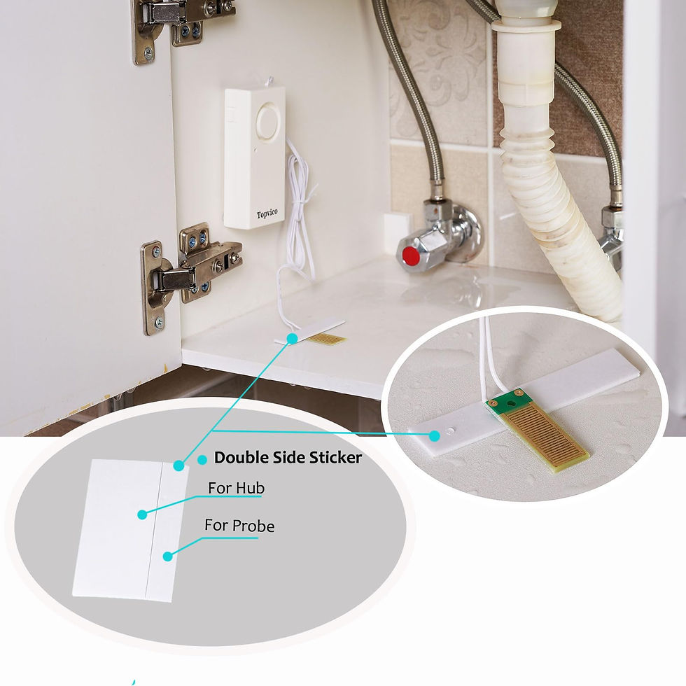 Thumbnail: Topvico Water Leak Sensor Detector Flood for Alarm Basement Moisture RV