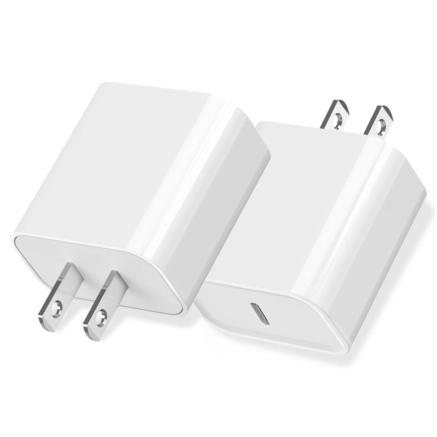 iPhone 16/15 Fast Charger Block (2 Pack), 20W USB-C Power Adapter for iPhone