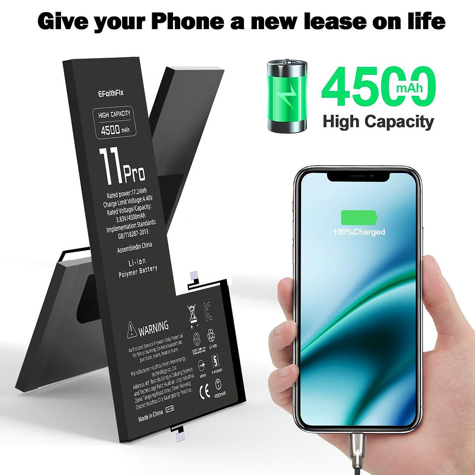 Thumbnail: EFAITHFIX Battery with iPhone PRO, Capacity New 4500mAh Upgraded Replacement