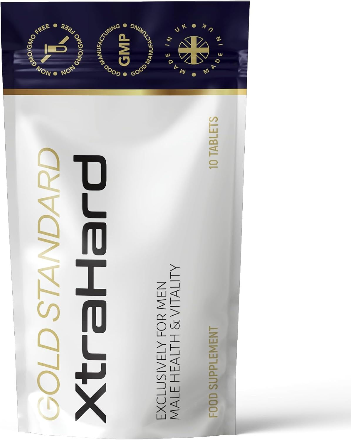 XtraHard 100% Natural Male Supplement, 10 Easy-Swallow Tablets, UK Made