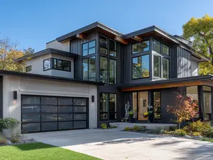 Modern home with energy-efficient windows that match architectural style