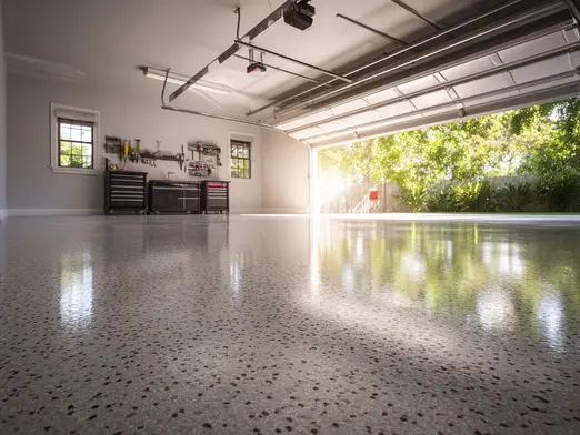 Slip-resistant concrete garage floor in Dallas
