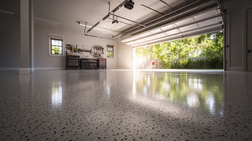 Slip-resistant concrete garage floor in Dallas