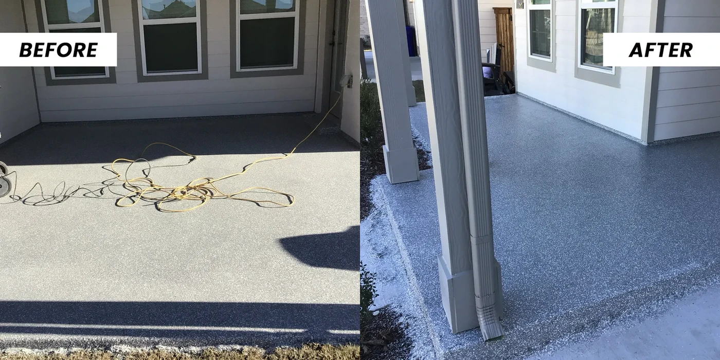 Before & After: Patio floor coating transformation