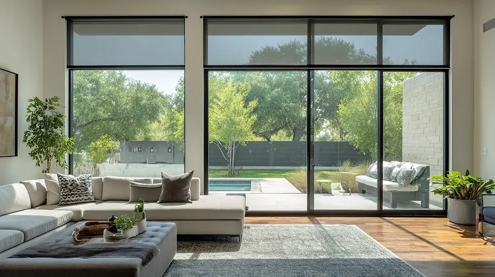 Modern window installation in a DFW home with smart home integration features