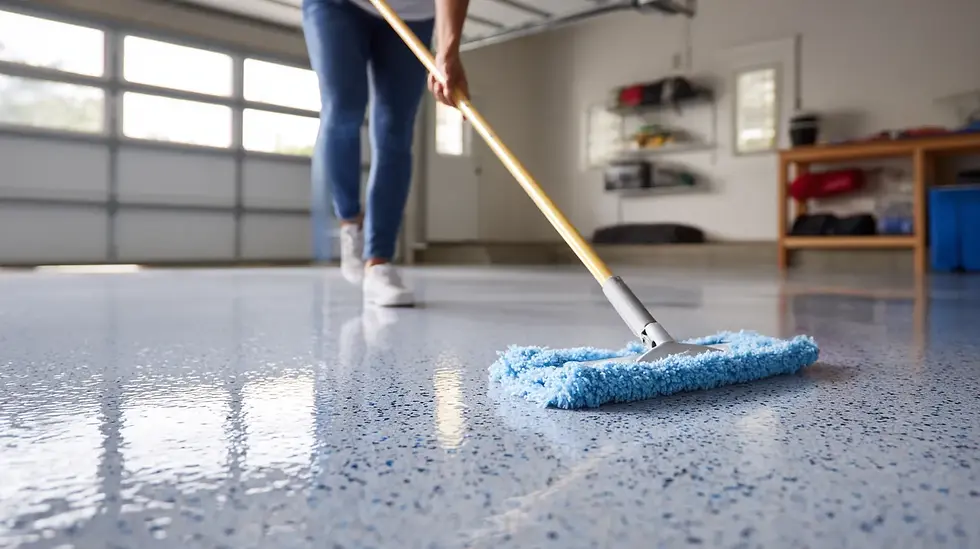 Cleaning a garage floor coating safely without damaging the surface