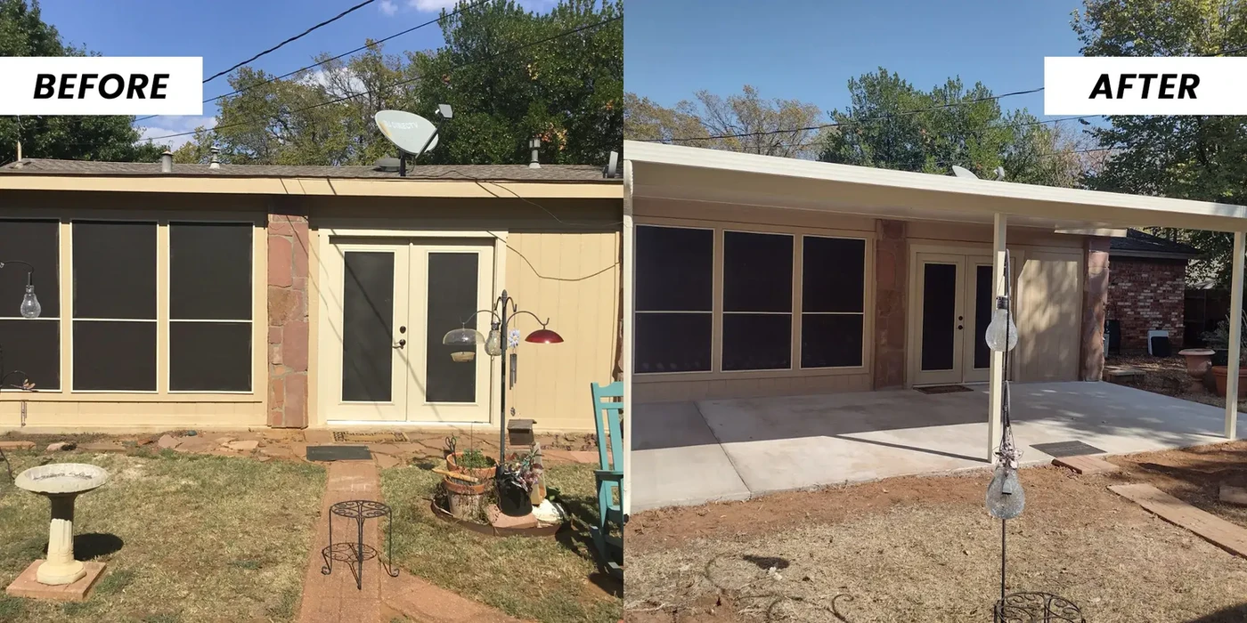 Home patio before and after: New covered patio addition