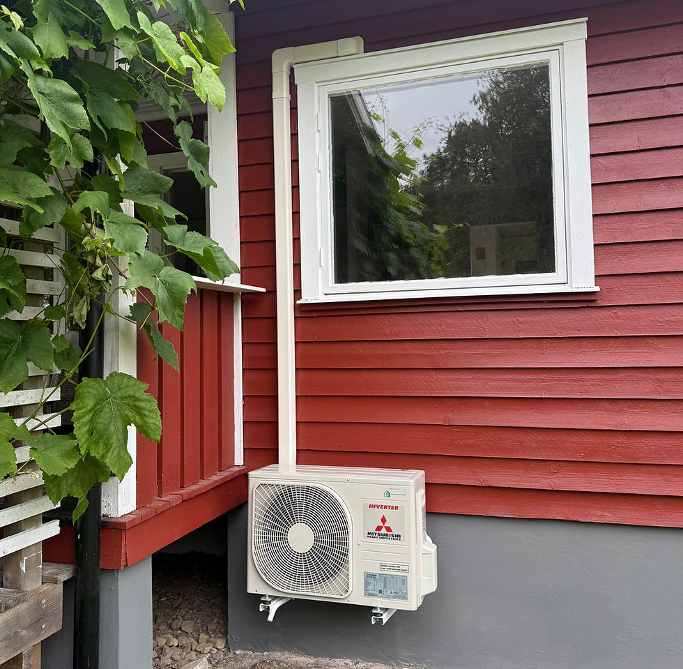 Luftvärmepump installerad i villa i Skåne