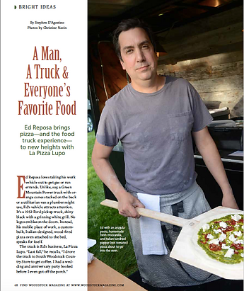 First page of La Pizza Lupo article in Woodstock Magazine.