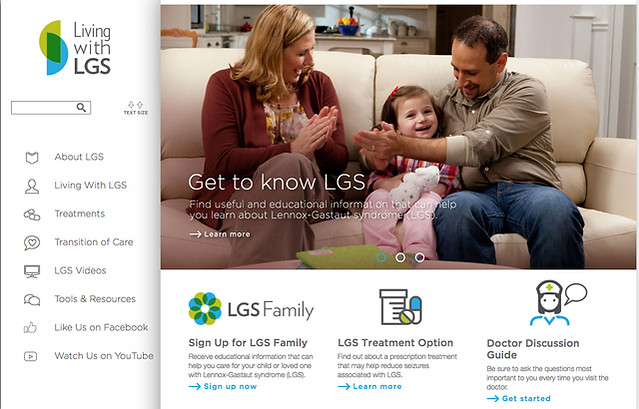 Homepage of LivingWithLGS.com, a disease education website.