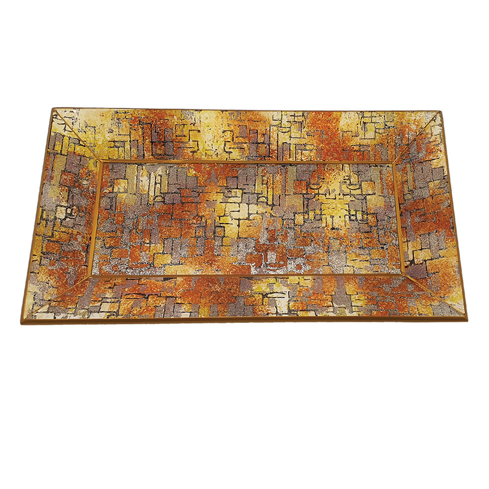 Thumbnail: Berrocal Mondrian Gold Small Tray (Design inspired by artist, Piet Mondrian)
