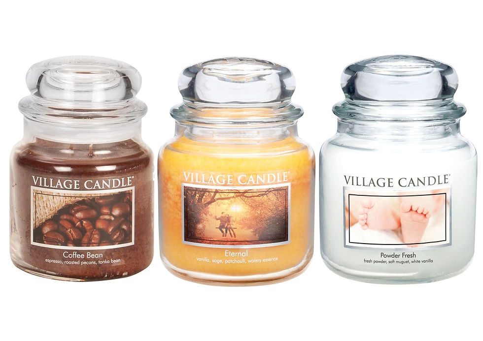 Village Candle 3 x 16 Oz - Coffee Bean/Eternal/Powder Fresh