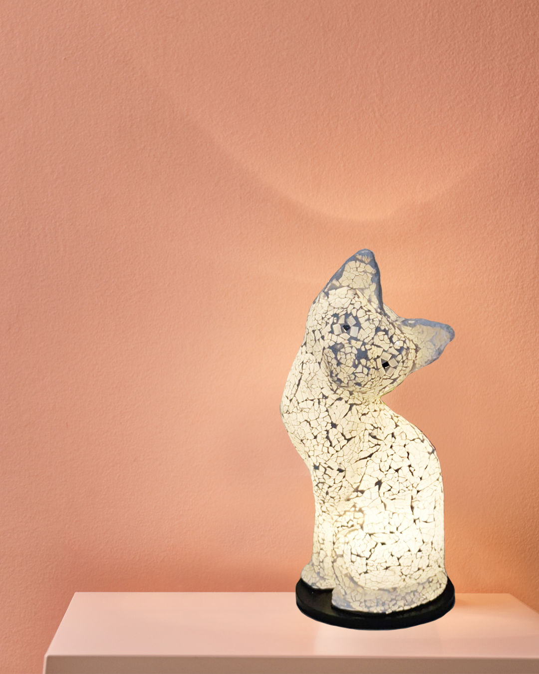 Joly's Collection White Cat Lamp, 40cm