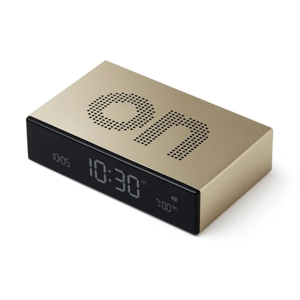 Lexon Flip Premium Reversible LCD Alarm Clock - Gold