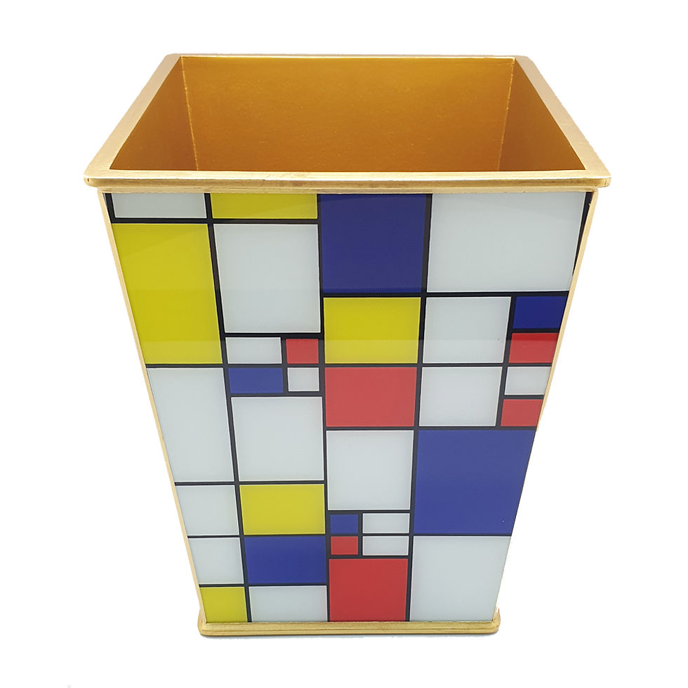 Thumbnail: Berrocal Mondrian Red Paper Basket (Design inspired by artist, Piet Mondrian)