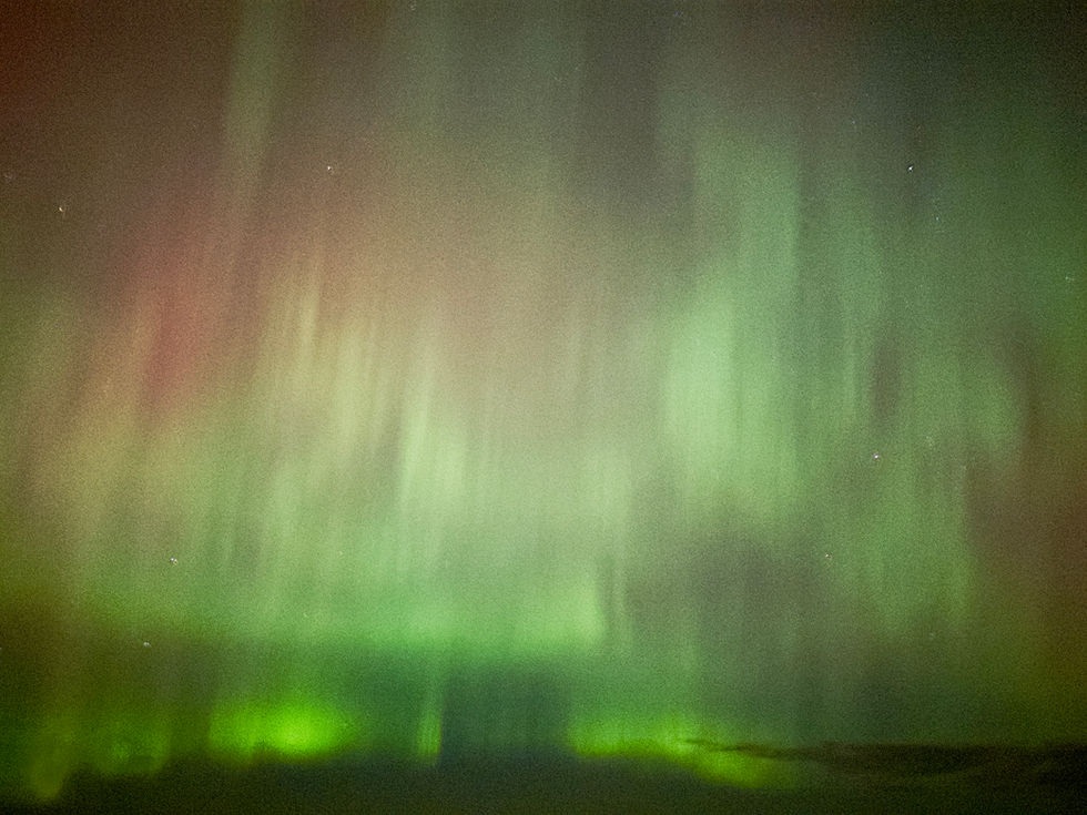 Aurora with green and pink