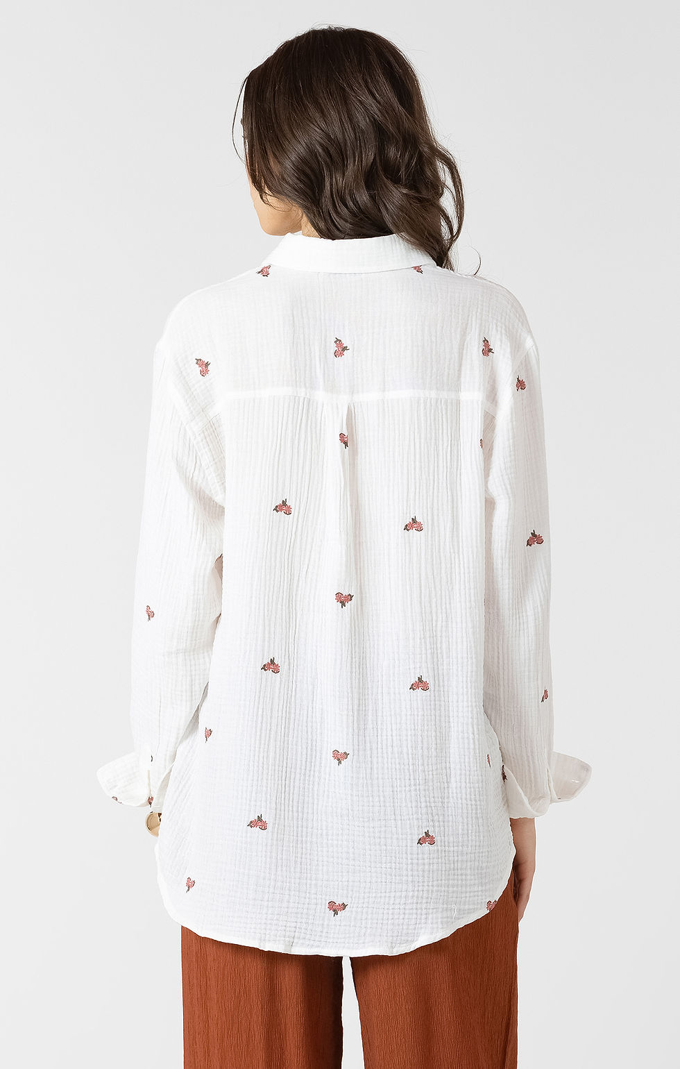 Thumbnail: Dex- 2723711- Vintage Flower L/S Button Blouse- White