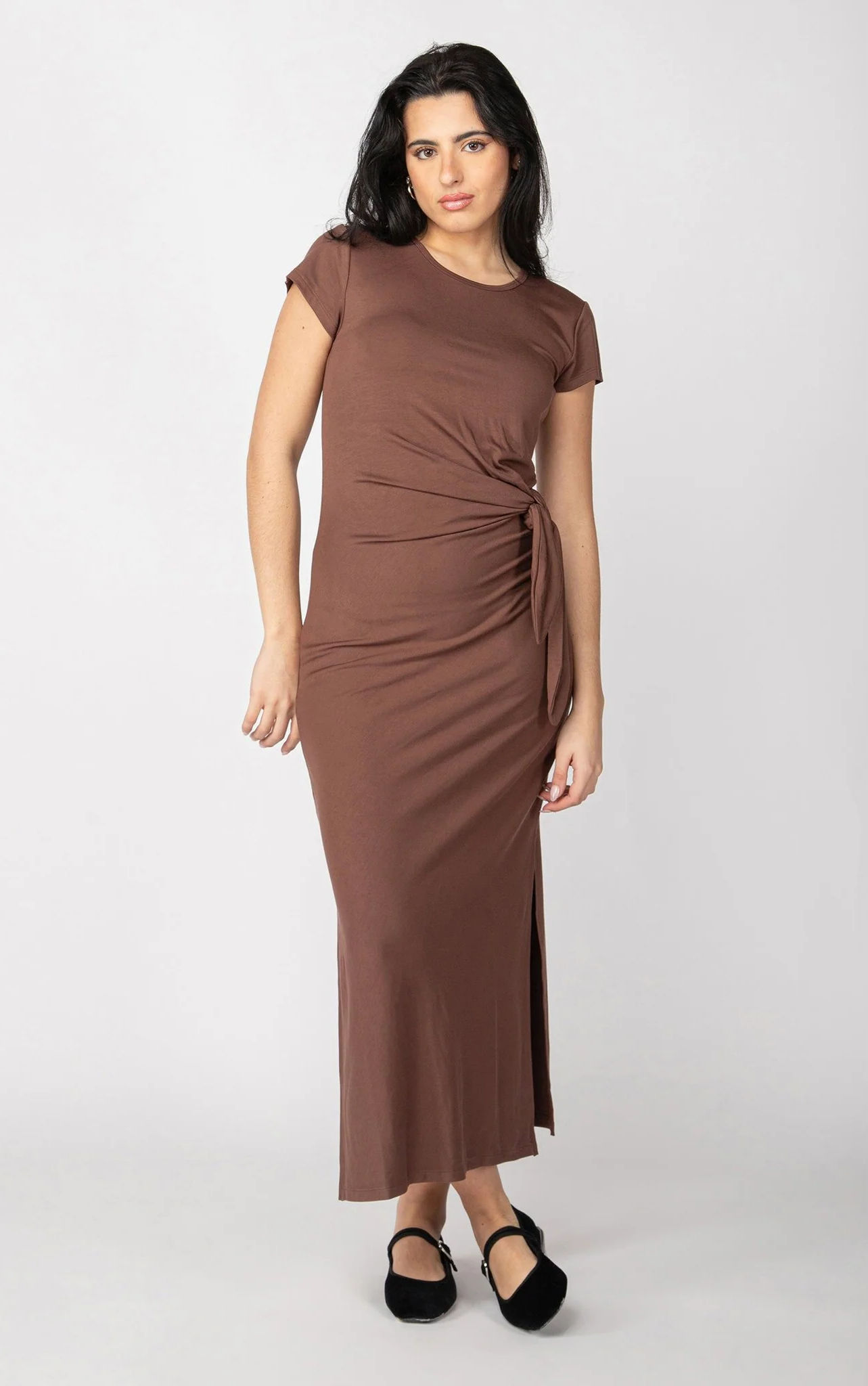 Dex 2422000- Knotted Midi Dress- Cocoa