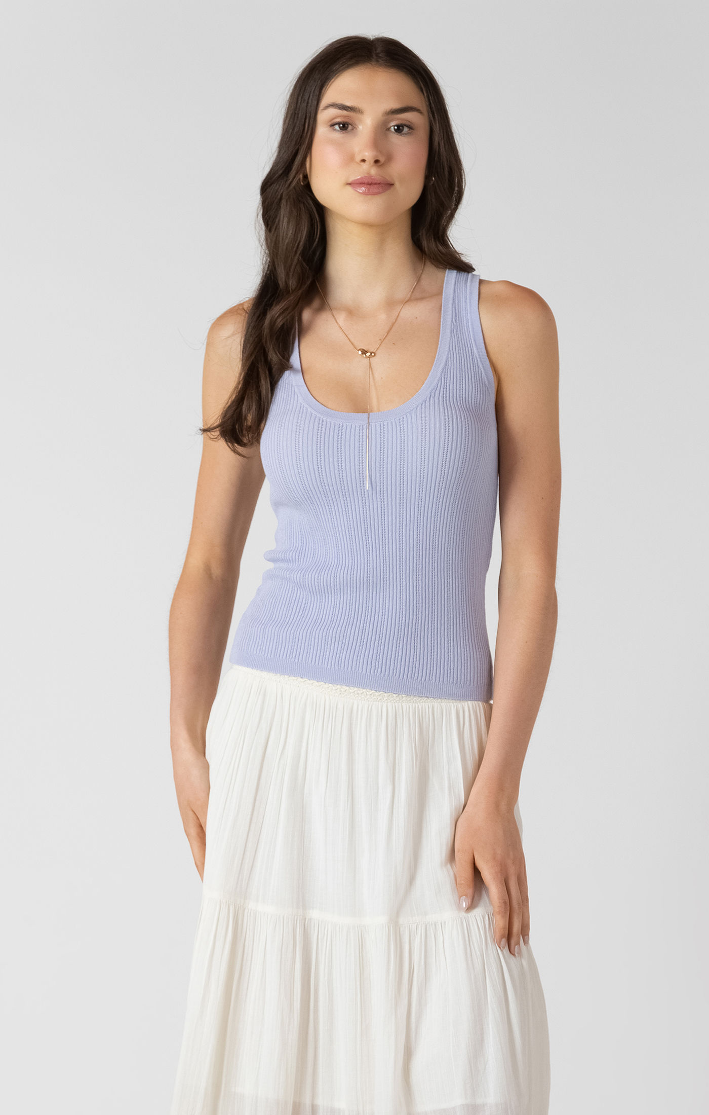Dex- 2727017- Scoopneck Ribbed Tank- Lilac