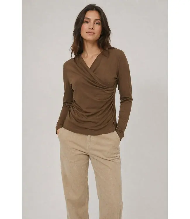 Point Zero MOR2042- L/S Deep V Top- Chestnut