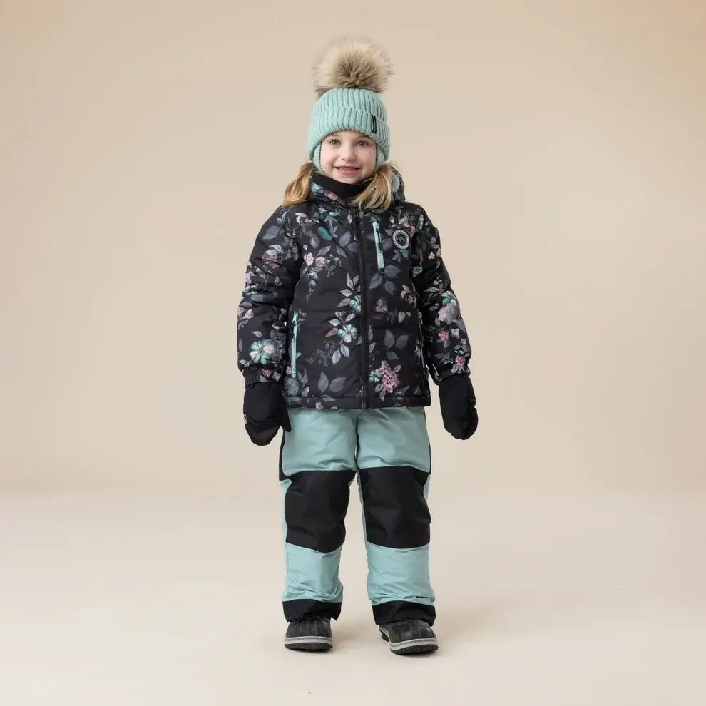 Peluche & Tartine - PTM54 - 2pc Snowsuit - Floral/Green/Black