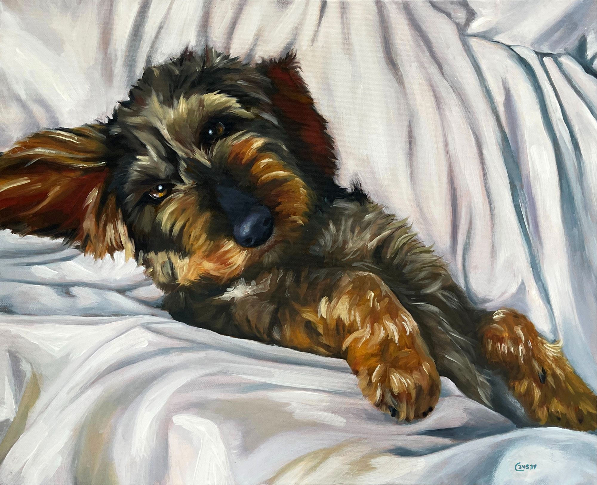 Dachshund Recliner, Giclee Print