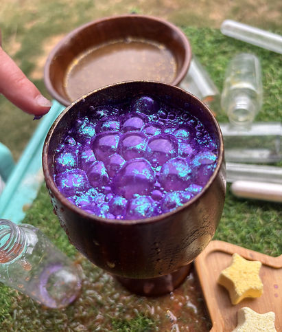 Potion bubbling in cauldron