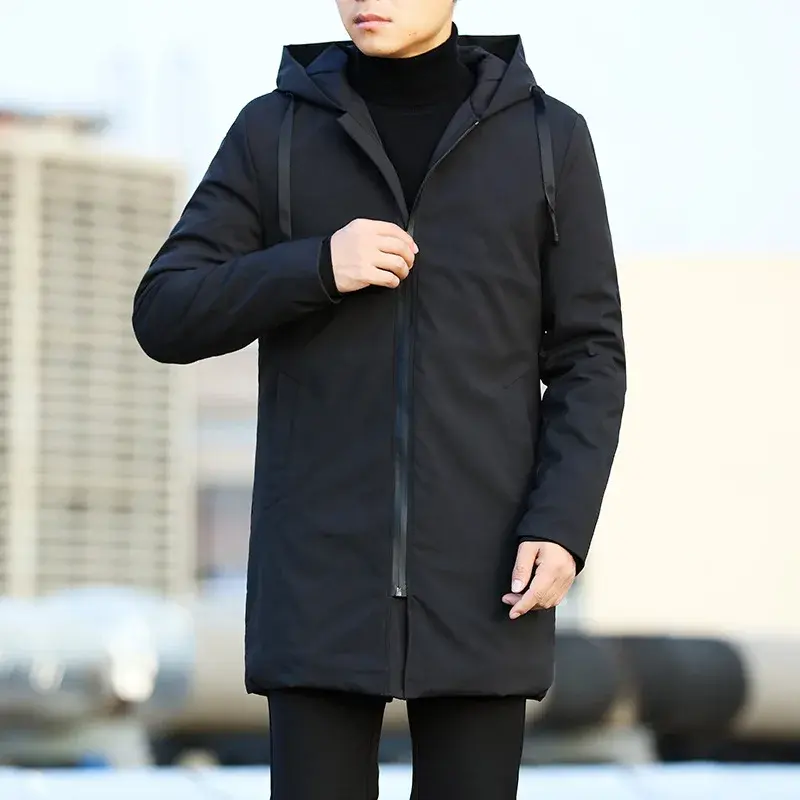 Thumbnail: Men's Warm Hooded Trench Coat